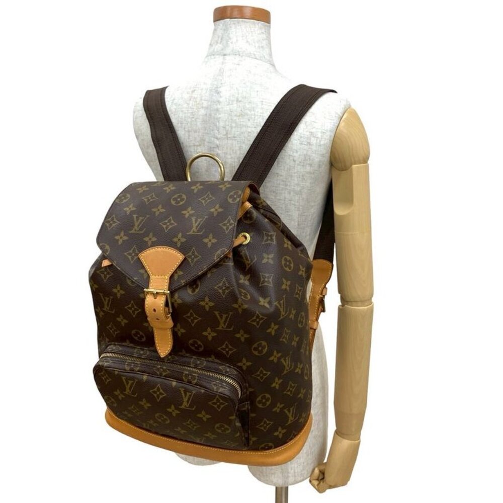 Louis Vuitton Vintage Montsouris Monogram Leather Drawstring Rucksack Sac - Picture 2 of 10